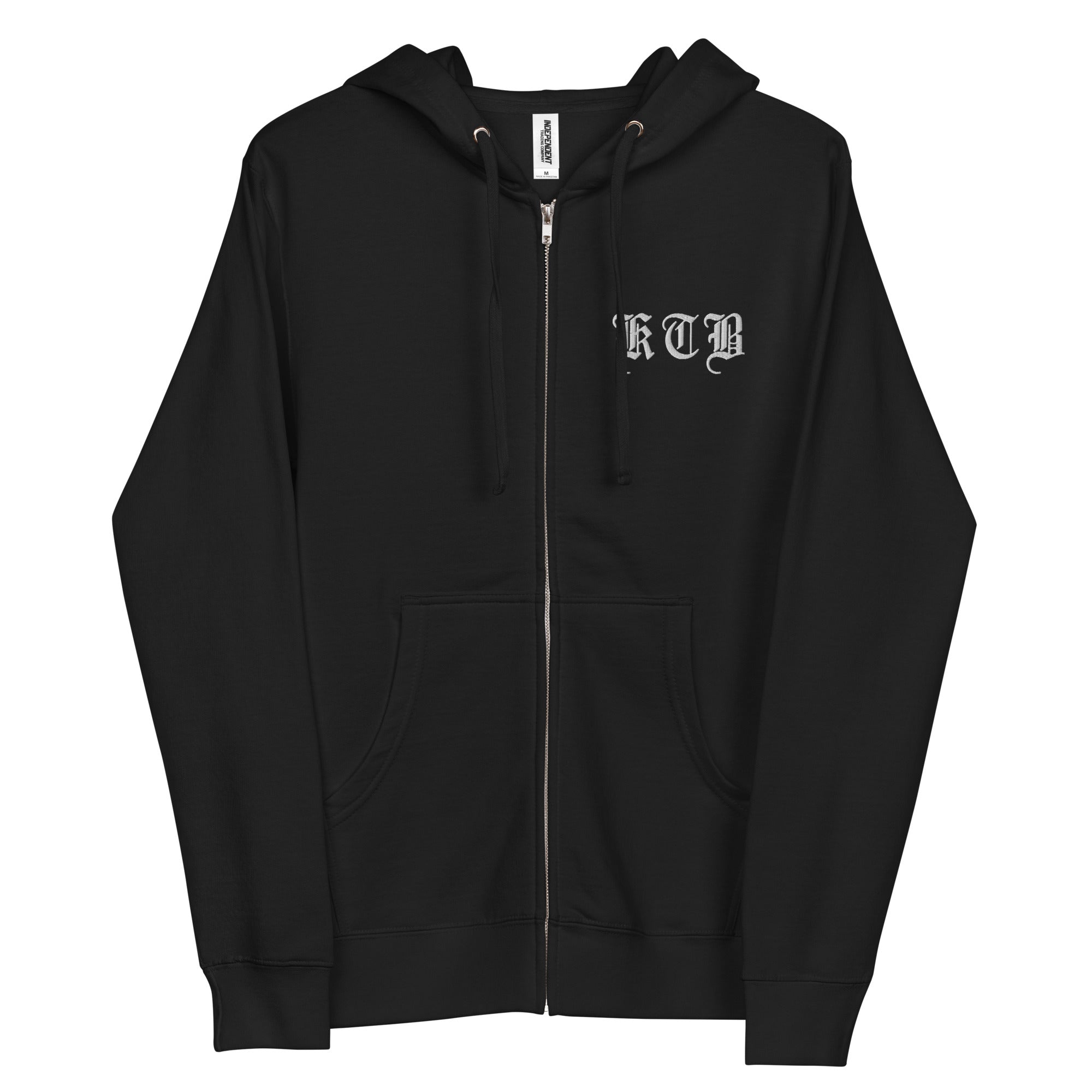 KEMO THE BLAXICAN - KTB BLXCN CIR SKULL (Wht Design ) - Unisex fleece zip up hoodie