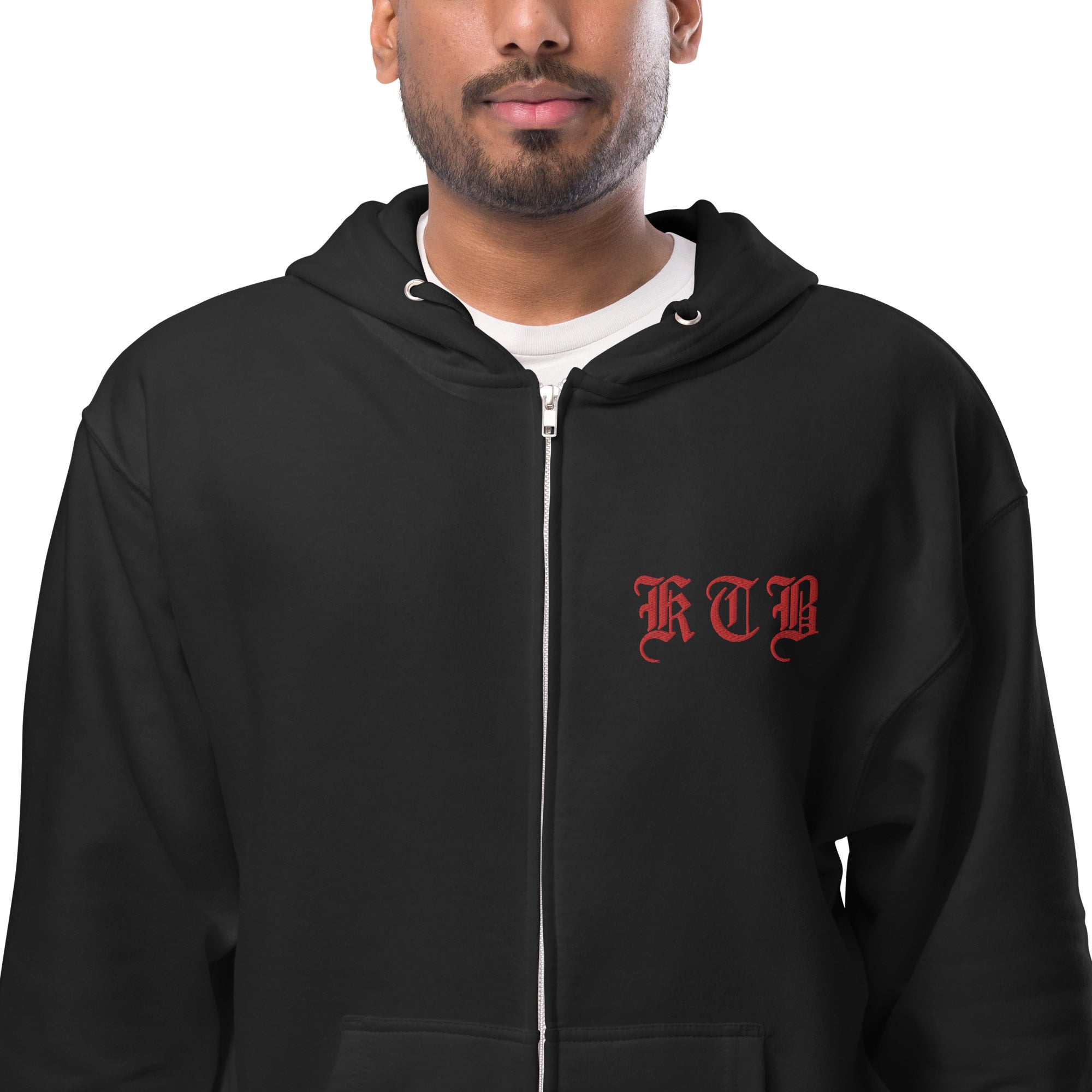 KEMO THE BLAXICAN - KTB BLXCN CIR SKULL (Red Design ) - Unisex fleece zip up hoodie
